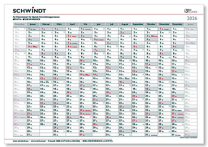 SCHWINDT DIGITAL Wandkalender 2026