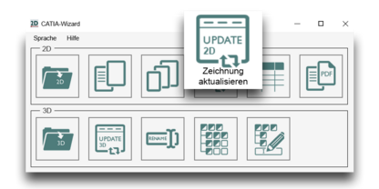 CATIA Wizard Zeichnung aktualisieren